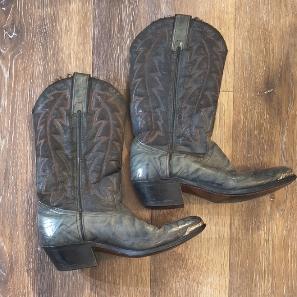 Durango Charcoal Leather Cowboy Boots - Picture 4 of 6